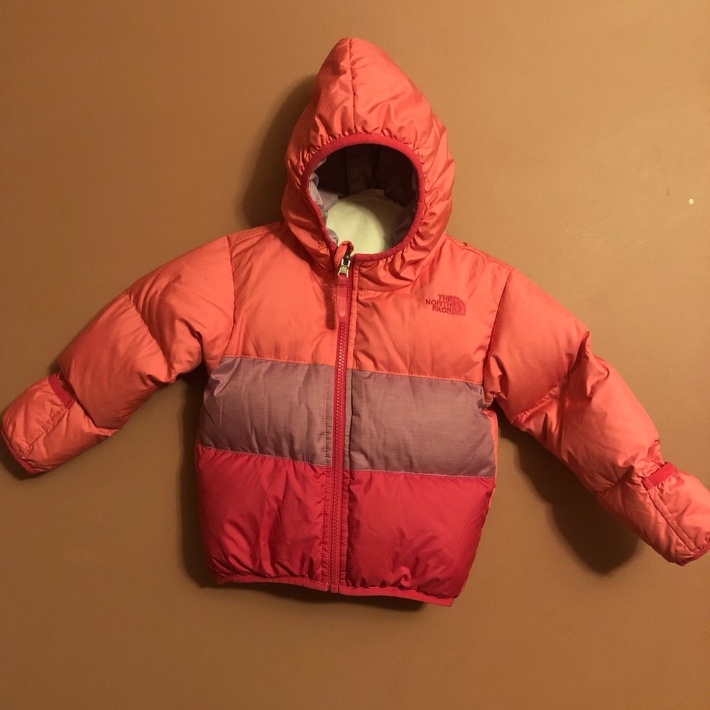 The North Face 550 fill down puffer baby reversible winter 🥶 jacket